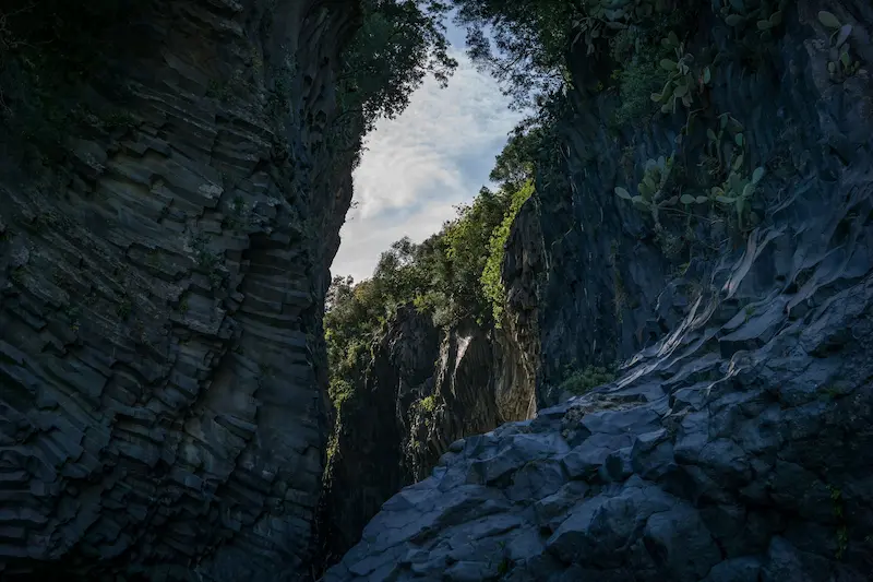 River trekking in the Alcantara Gorges