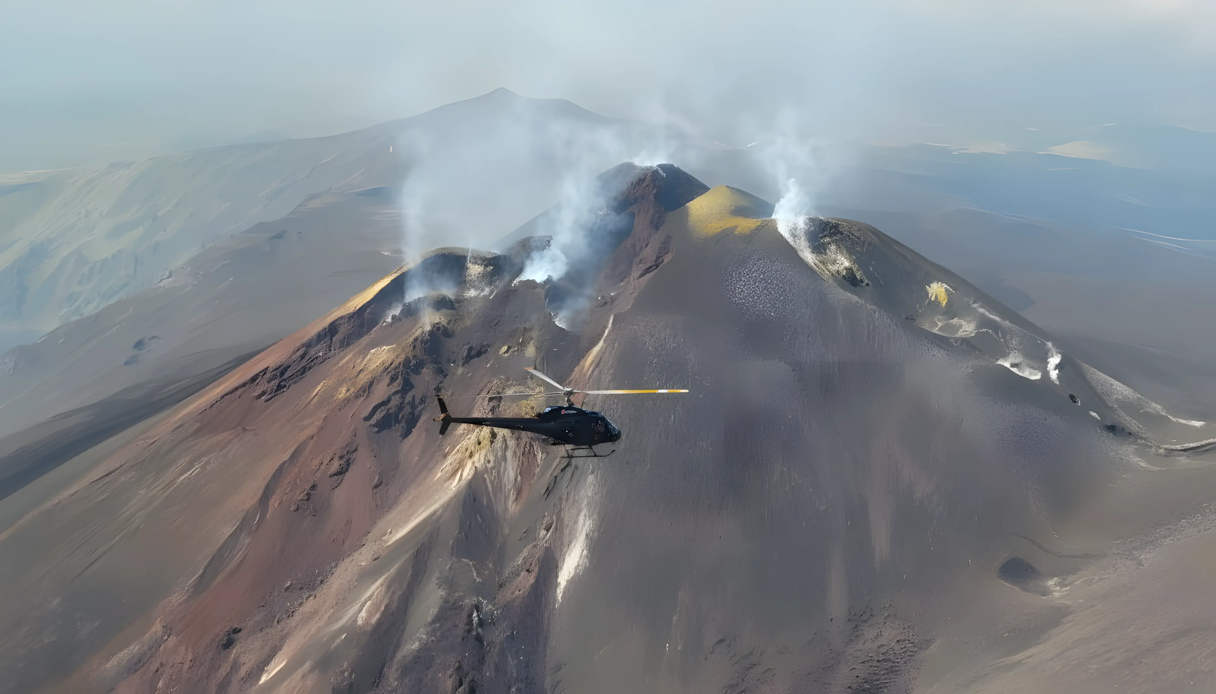Flight over Etna at 3500 metres